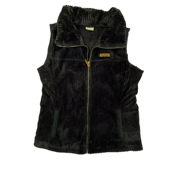 Columbia Fire Side Sherpa Vest Women Size XL Dark Blue Chunky Fleece Pockets - Picture 1 of 9